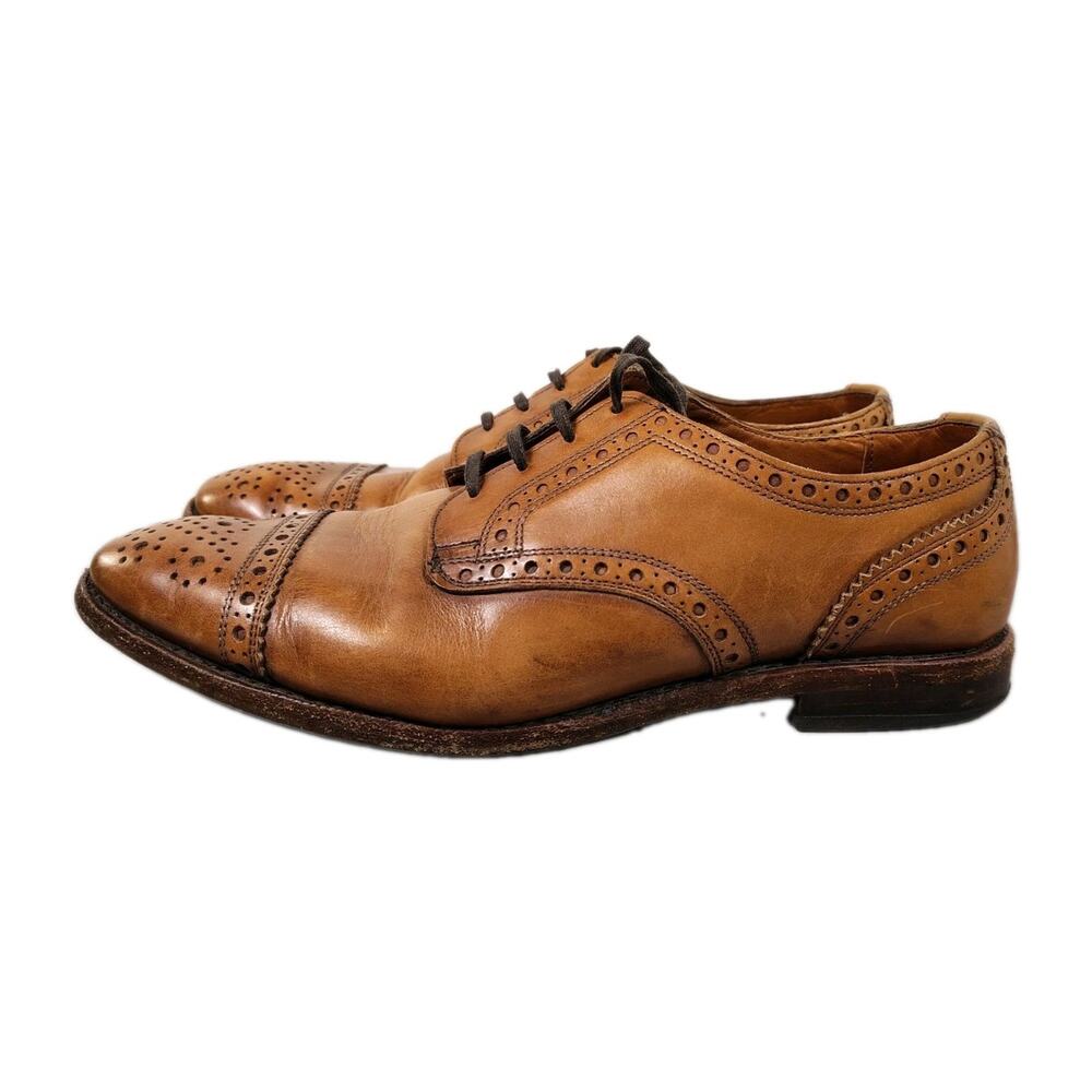 Allen Edmonds Rogue Dress Shoes Men's 11 D Tan Leather Strand Cap-toe Oxford USA